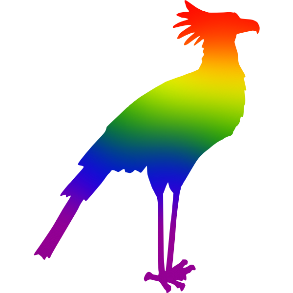 Secretary Bird Rainbow Colors