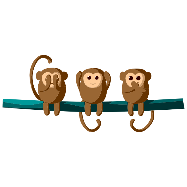 Three cartoon monkeys