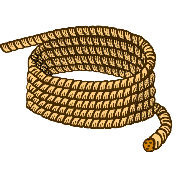 Coloured lineart vector image of rope