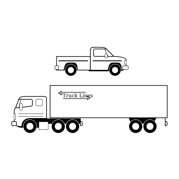 Vector graphics of large and small truck