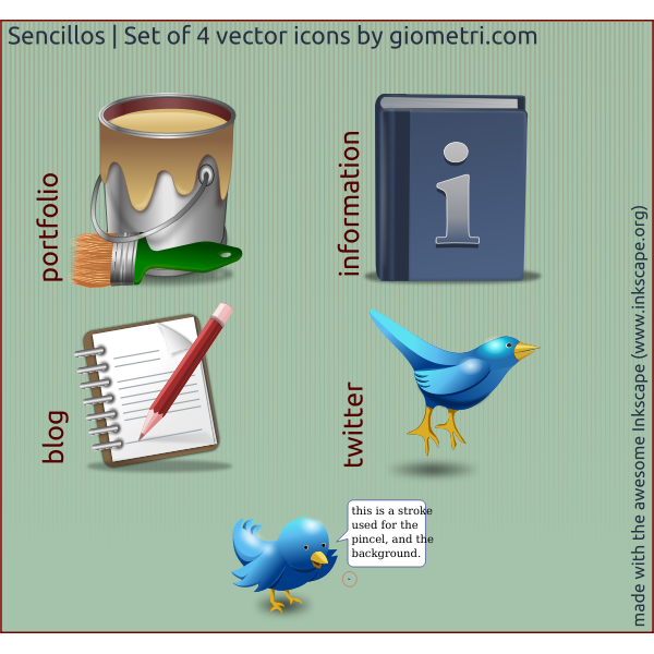 Four vector icons