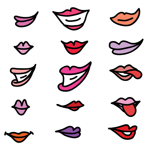 Download Set of girly lips | Free SVG