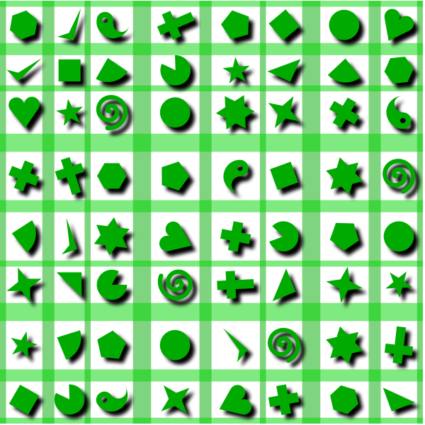 Shapes pattern in green color
