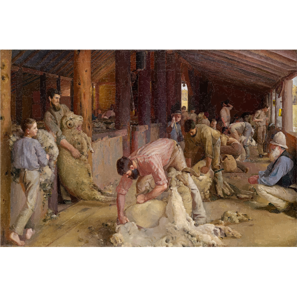 Shearing The Rams By Tom Roberts