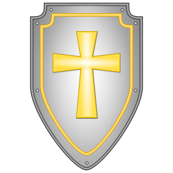 Shiny religious cross shield vector image | Free SVG