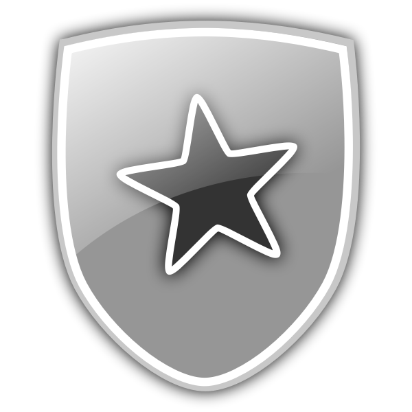Shield with star icon vector clip art