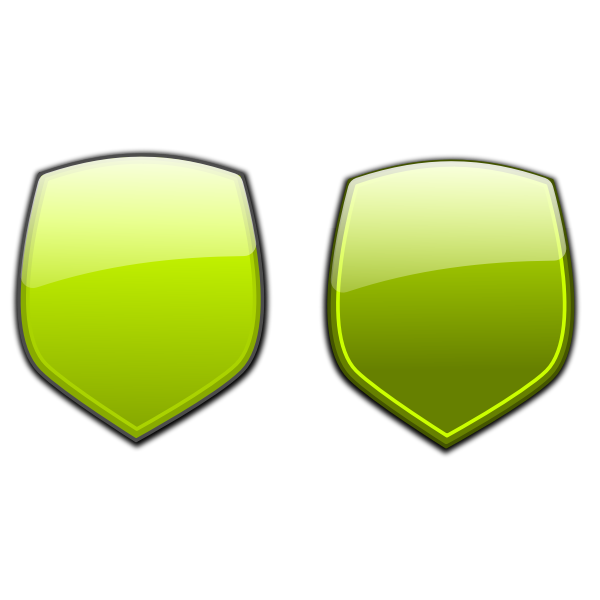 Green shields vector illustration