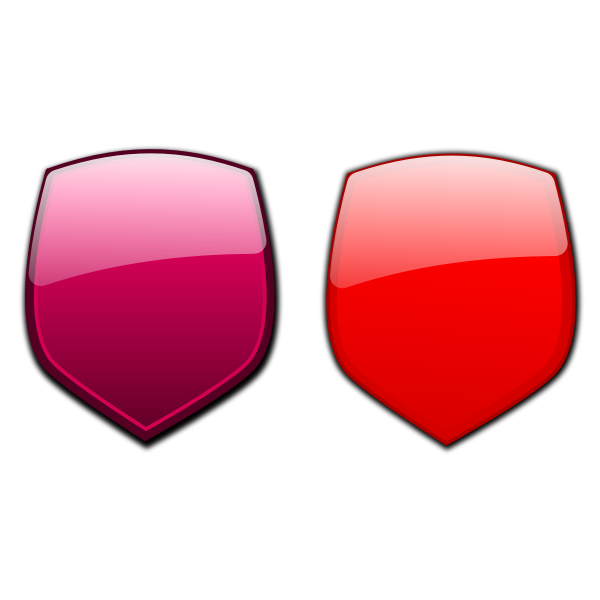 Crimson and red shields vector illustration