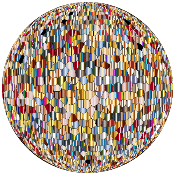 Shimmering Iridescent Mosaic Tiles Sphere