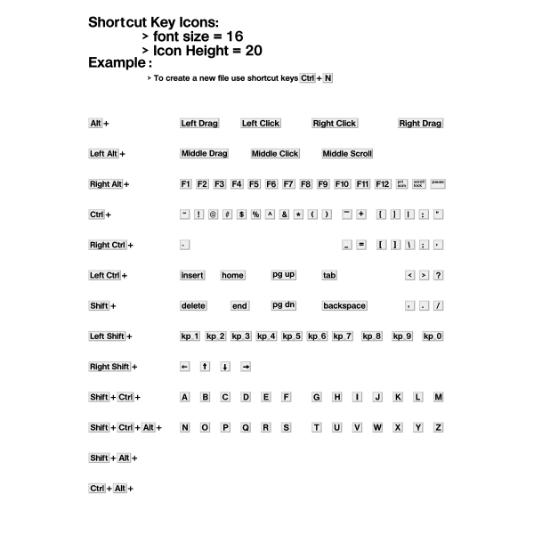 Keyboard Shortcut Icons Set