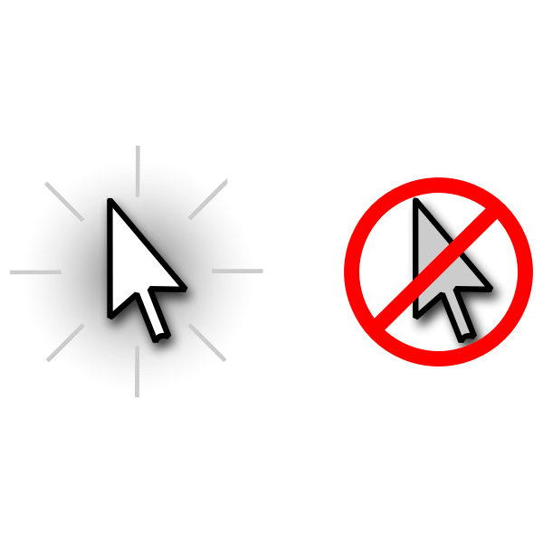 Vector graphics of show or hide mouse cursor icons