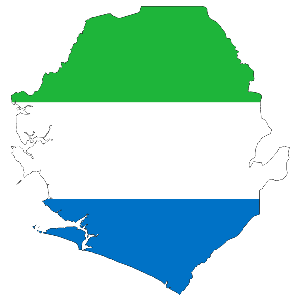 Sierra Leone Flag Map With Stroke