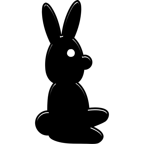 Vector silhouette graphics of rabbit