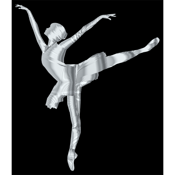 Silver Graceful Ballerina Silhouette