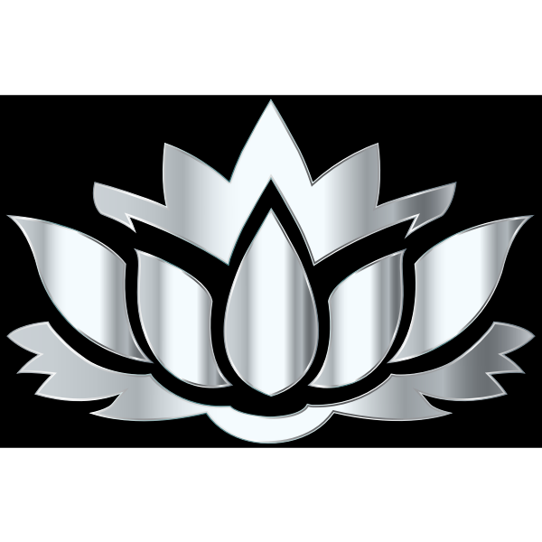 Silver Lotus Flower Silhouette