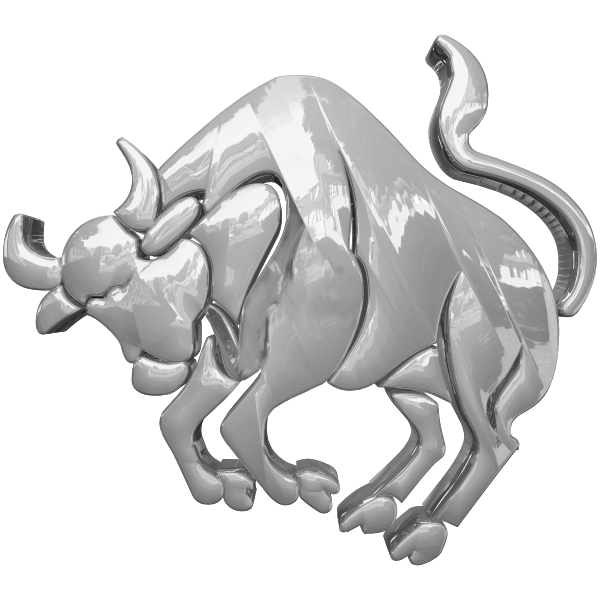 Taurus horoscope sign silver color