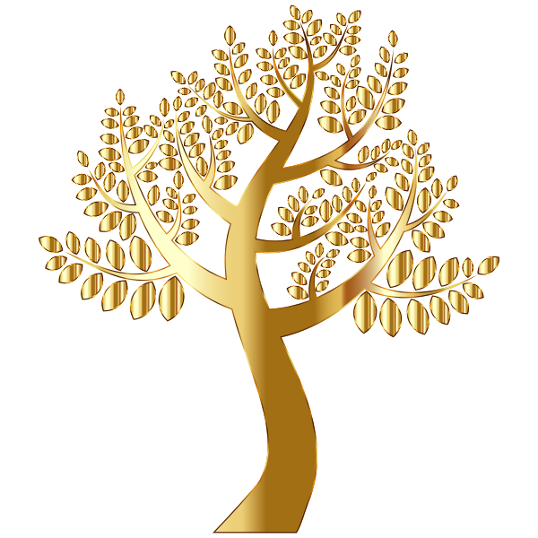 Simple Gold Tree Without Background