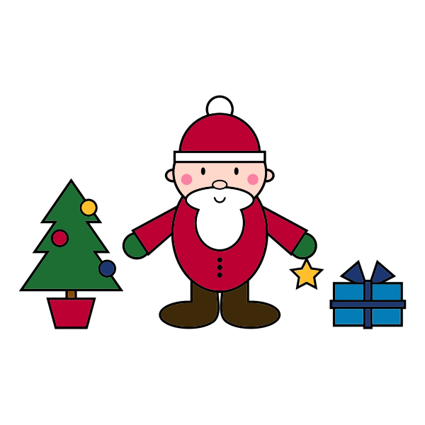 Simple Santa Claus Christmas scene