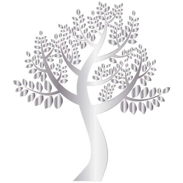 Simple Silver Tree Without Background