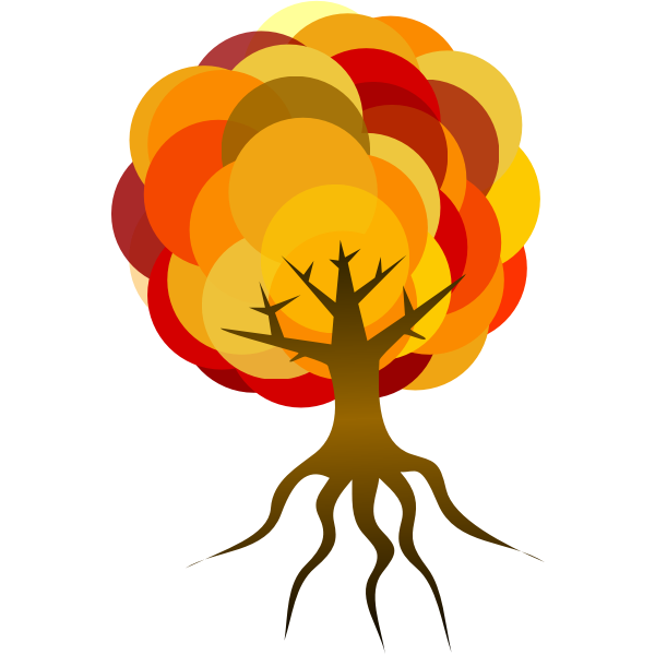Tree with root vector graphics