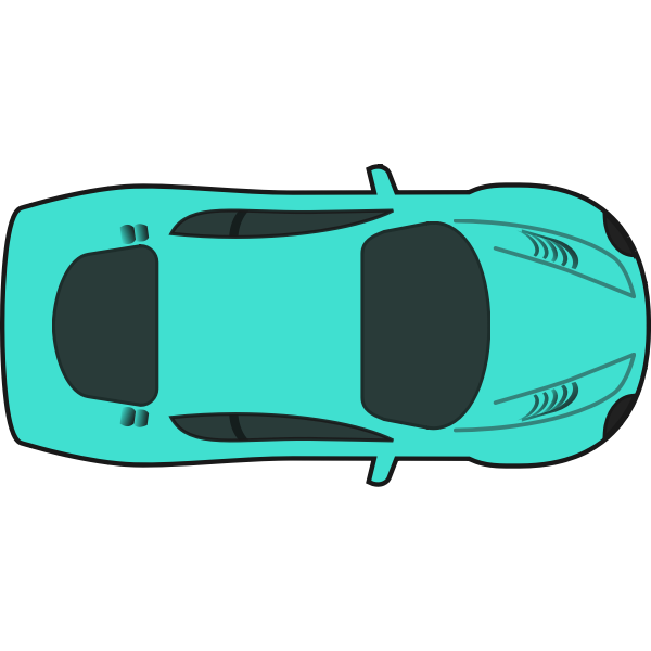 Turquoise racing car vector drawing
