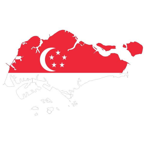 Singapore Map Flag With Stroke