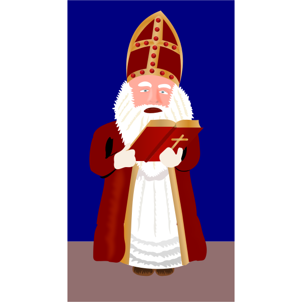 Sinterklaas reading from Bible vector image