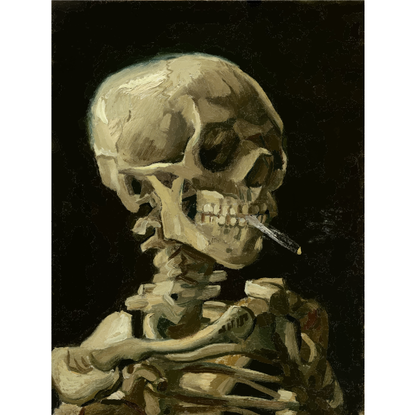 Skeleton With Burning Cigarette  Vincent Van Gogh