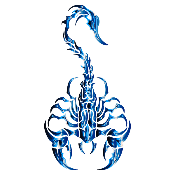 Sleek Tribal Scorpion Cobalt