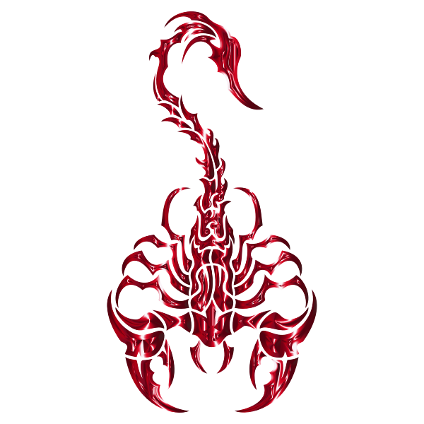 Sleek Tribal Scorpion Vermilion | Free SVG