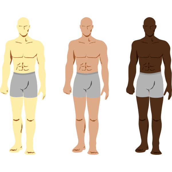 Vector drawing of three masculine men characters