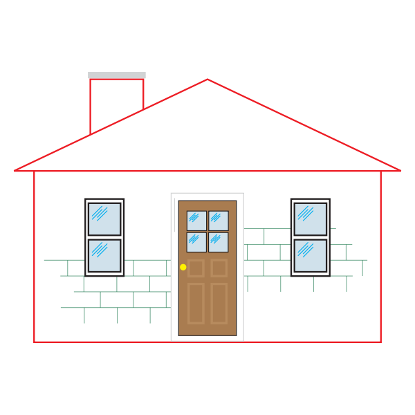 Download Small house with a red outline vector illustration | Free SVG