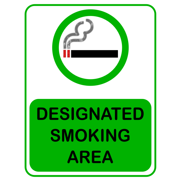 Vector graphics of green designated smoking area sign