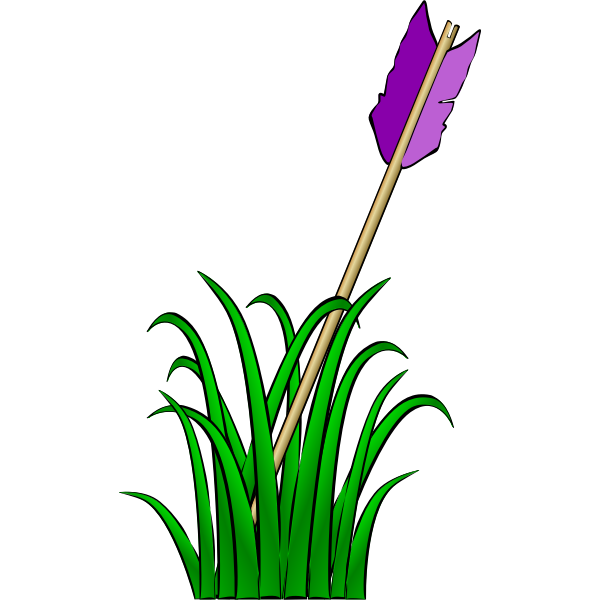 Arrow in the grass vector illustration