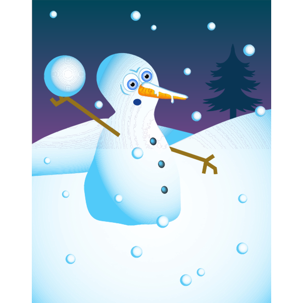 Snowball Fight Snow Man | Free SVG