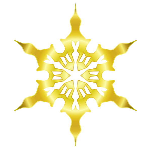 Download Vector illustration of decorated gold snow flake | Free SVG