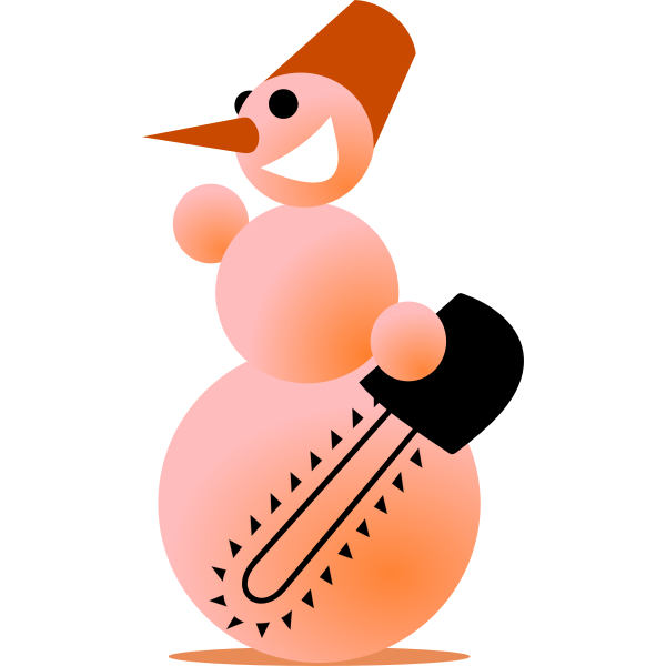 Snowman dressed like butcher vector
