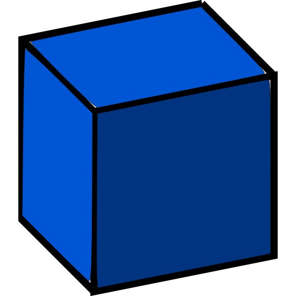 3d cube blue color