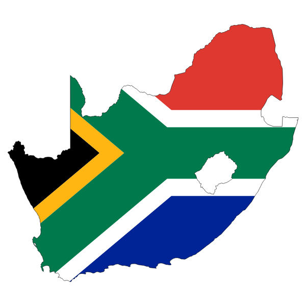 South Africa Flag Map With Stroke