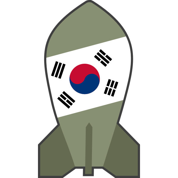 Vector drawing of hypothetical South Korean nuclear bomb