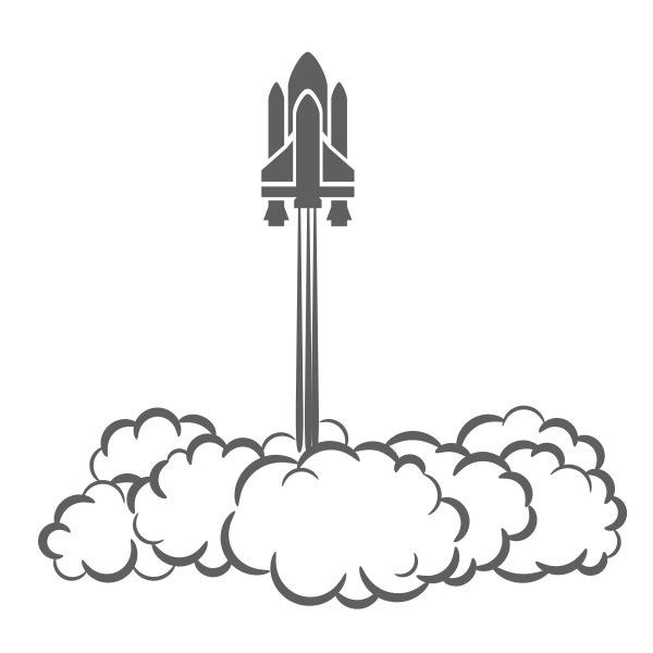 Space shuttle taking off vector drawing
