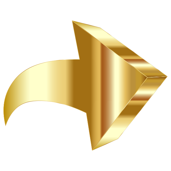 Sparkling Gold 3D Arrow
