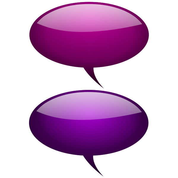 Maroon and pink speech bubbles vector illustration