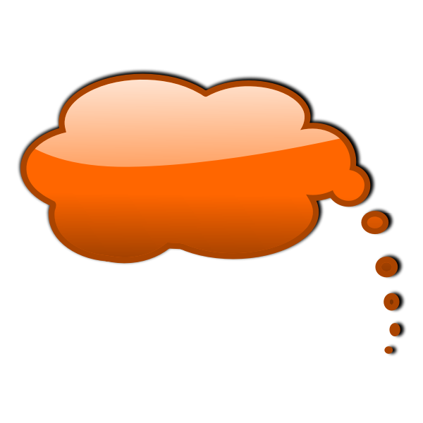 Orange thinking bubble vector illustration