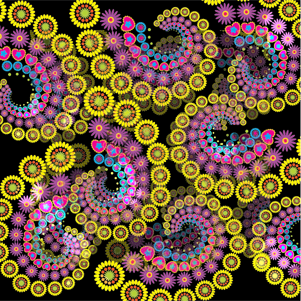 Spiral Floral Fractal Background