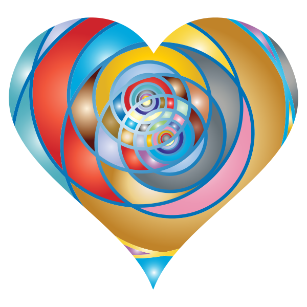 Spiral Heart Colorful Pattern