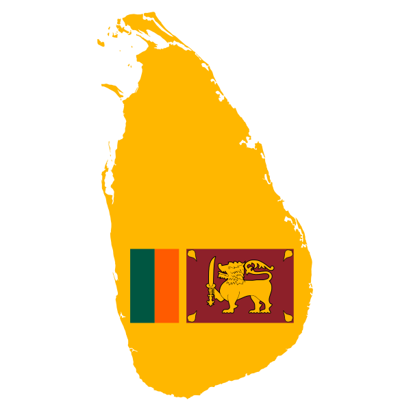 Sri Lanka Map Flag