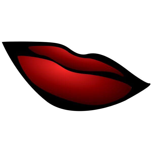 Outlined red lips