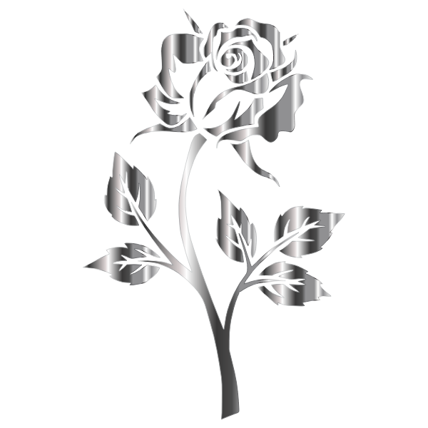 Stainless Steel Rose Silhouette No Background