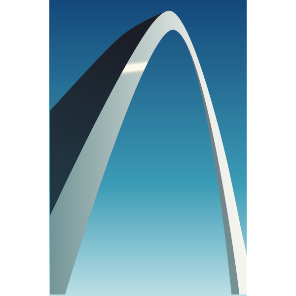 Vector illustration of stainless steel arch